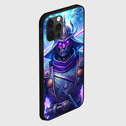 Чехол для iPhone 12 Pro Самурай ледяной фэнтезийный синий стиль - вьюга, цвет: 3D-черный — фото 2