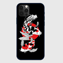 Чехол для iPhone 12 Pro Карпы кои - японский стиль, цвет: 3D-черный
