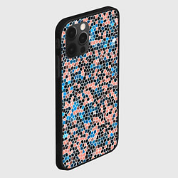 Чехол для iPhone 12 Pro Паттерн мозаика бирюзово-розовый, цвет: 3D-черный — фото 2