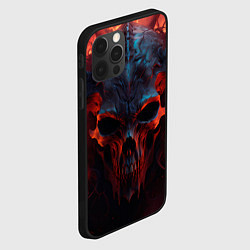 Чехол для iPhone 12 Pro Demon skull with horns, цвет: 3D-черный — фото 2