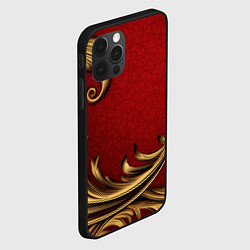 Чехол для iPhone 12 Pro Классический золотой узор на красном бархате, цвет: 3D-черный — фото 2