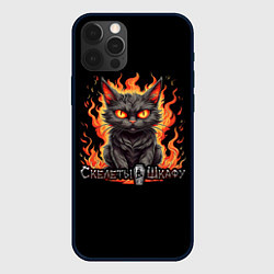 Чехол iPhone 12 Pro Арт Котик и огонь - Скелеты в шкафу