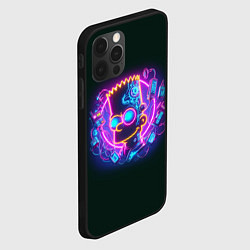 Чехол для iPhone 12 Pro Neon Bart Simpson - cyberpunk fantasy, цвет: 3D-черный — фото 2