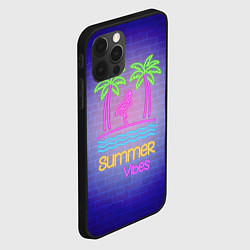 Чехол для iPhone 12 Pro Неоновые пальмы и фламинго summer vibes, цвет: 3D-черный — фото 2