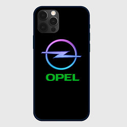 Чехол для iPhone 12 Pro Opel auto neon, цвет: 3D-черный