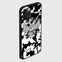 Чехол для iPhone 12 Pro Герб РФ камуфляж текстура, цвет: 3D-черный — фото 2