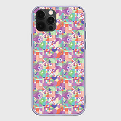 Чехол для iPhone 12 Pro Геометрические фигуры со звездами, цвет: 3D-светло-сиреневый