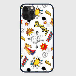 Чехол для iPhone 12 Pro Комикс изображение с собакой pop art, цвет: 3D-черный