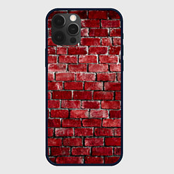 Чехол для iPhone 12 Pro Текстура красного кирпича, цвет: 3D-черный