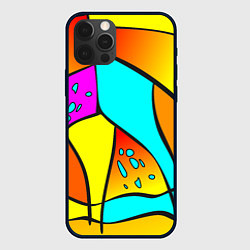 Чехол для iPhone 12 Pro Яркая абстракция, цвет: 3D-черный