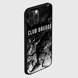 Чехол для iPhone 12 Pro Club Brugge black graphite, цвет: 3D-черный — фото 2
