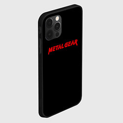 Чехол для iPhone 12 Pro Metal gear red logo, цвет: 3D-черный — фото 2