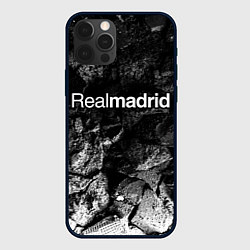 Чехол для iPhone 12 Pro Real Madrid black graphite, цвет: 3D-черный