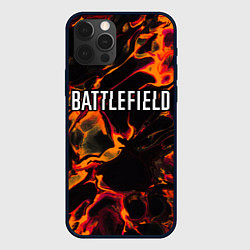 Чехол для iPhone 12 Pro Battlefield red lava, цвет: 3D-черный