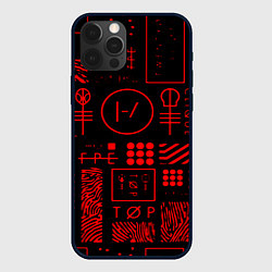 Чехол для iPhone 12 Pro Twenty one pilots pattern rock, цвет: 3D-черный