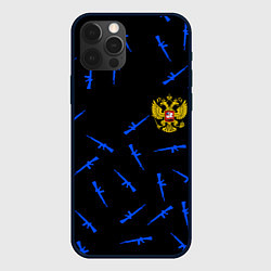Чехол для iPhone 12 Pro Армейский стиль герб, цвет: 3D-черный
