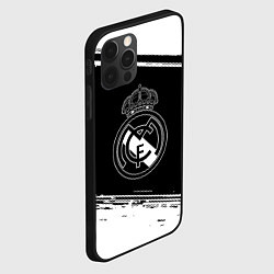 Чехол для iPhone 12 Pro Реал мадрид белое лого, цвет: 3D-черный — фото 2