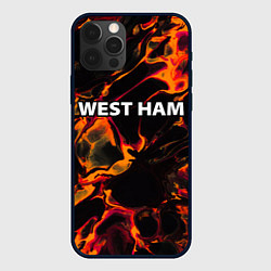 Чехол для iPhone 12 Pro West Ham red lava, цвет: 3D-черный