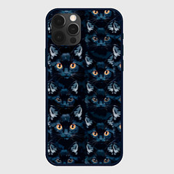 Чехол для iPhone 12 Pro Черные котята, цвет: 3D-черный