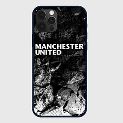 Чехол для iPhone 12 Pro Manchester United black graphite, цвет: 3D-черный