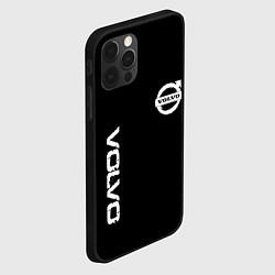 Чехол для iPhone 12 Pro Volvo white logo auto steel, цвет: 3D-черный — фото 2