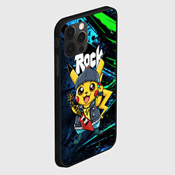 Чехол для iPhone 12 Pro Радостный Пикачу рок звезда, цвет: 3D-черный — фото 2