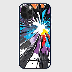 Чехол для iPhone 12 Pro Кляксы краски - абстракция, цвет: 3D-черный