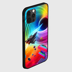 Чехол для iPhone 12 Pro Полёт к чёрной дыре - нейросеть, цвет: 3D-черный — фото 2