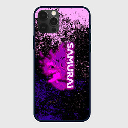 Чехол для iPhone 12 Pro Samurai neon logo краски, цвет: 3D-черный