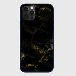 Чехол для iPhone 12 Pro Потертая желтая текстура, цвет: 3D-черный