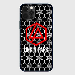 Чехол для iPhone 12 Pro Linkin park logo pattern, цвет: 3D-черный