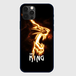 Чехол для iPhone 12 Pro Lion fire King, цвет: 3D-черный