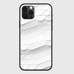 Чехол для iPhone 12 Pro Белая чешуя змеи, цвет: 3D-черный