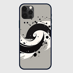 Чехол для iPhone 12 Pro Инь-янь абстракция - нейроарт, цвет: 3D-черный