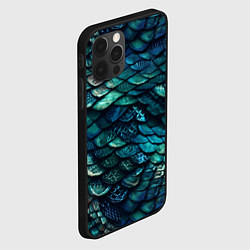 Чехол для iPhone 12 Pro Перламутровая змеиная кожа, цвет: 3D-черный — фото 2