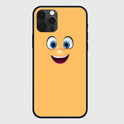 Чехол для iPhone 12 Pro Эмоция радости - лицо крупное, цвет: 3D-черный