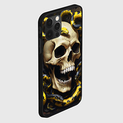 Чехол для iPhone 12 Pro Череп и жёлто-чёрные змеи, цвет: 3D-черный — фото 2