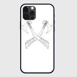 Чехол для iPhone 12 Pro Топоры, цвет: 3D-черный
