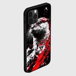 Чехол для iPhone 12 Pro Портрет выдры, цвет: 3D-черный — фото 2