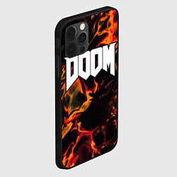 Чехол для iPhone 12 Pro Doom red lava, цвет: 3D-черный — фото 2