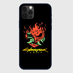 Чехол для iPhone 12 Pro Cyberpunk 2077 logo, цвет: 3D-черный