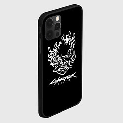 Чехол для iPhone 12 Pro Cyberpunk 2077 white, цвет: 3D-черный — фото 2