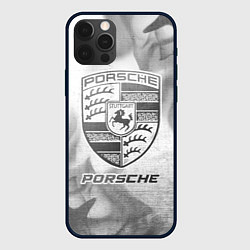 Чехол для iPhone 12 Pro Porsche - white gradient, цвет: 3D-черный