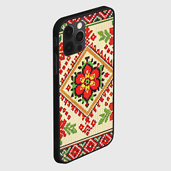 Чехол для iPhone 12 Pro Стиль советского ковра узоры и орнамент, цвет: 3D-черный — фото 2