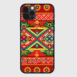 Чехол для iPhone 12 Pro Классические русские узоры и орнамент, цвет: 3D-черный
