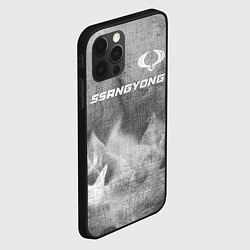 Чехол для iPhone 12 Pro SsangYong - grey gradient посередине, цвет: 3D-черный — фото 2