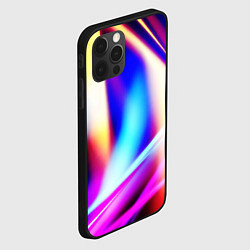 Чехол для iPhone 12 Pro Неоновые лучи абстракция, цвет: 3D-черный — фото 2