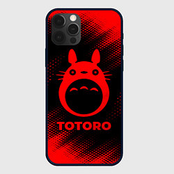 Чехол для iPhone 12 Pro Totoro - red gradient, цвет: 3D-черный