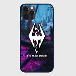 Чехол для iPhone 12 Pro Skyrim game steel, цвет: 3D-черный