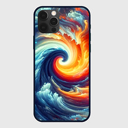 Чехол для iPhone 12 Pro Космическое завихрение - инь янь, цвет: 3D-черный